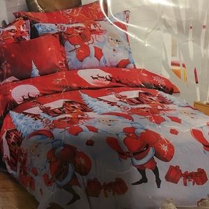 Merry Christmas cartoon Santa 3D duvet cover set
